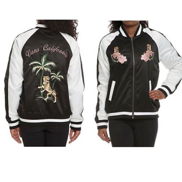 Vans California Embroidered Tiger Palm Tree Satin Jacket - Picture 1 of 12